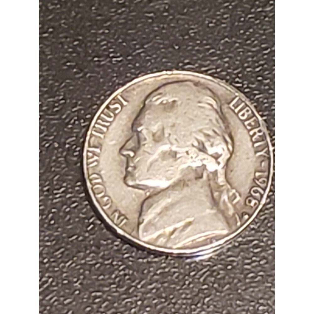 1968 D Jefferson Nickel - Actual Collectible War Coin In‎ Photo - FREE SHIPPING!